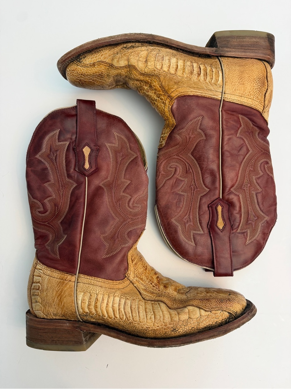 Corral Men's Ostrich Leg Western Boots, Size 10